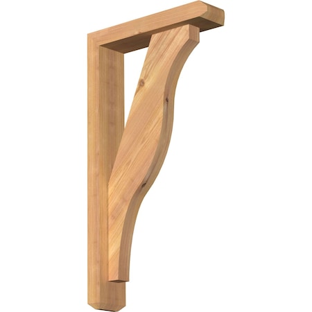 Ekena Millwork Funston Craftsman Smooth Bracket w/ Offset Brace, Western Red Cedar, 3 1/2"W x 14"D x 26"H BKT0402X14X26FST04SWR